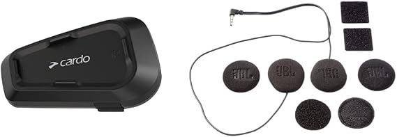 Cardo Spirit HD Motorcycle Bluetooth Communication Headset - Black, Single Pack & 45mm Audio Set, Works with Most Helmet Communicators (Single Pack)