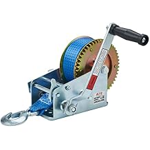 OPENROAD Boat Winch 3500lbs Hand Winch, with 32ft Blue Strap and 2 Speed switchable, for Boat Trailer Towing Winch
