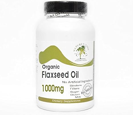 Organic Flaxseed Oil 1000mg Emulsified Dry ~ 100 Capsules - No Additives ~ Naturetition Supplements