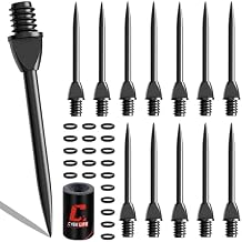 CyeeLife Steel Dart Tips 12pcs,Dart Tip Removal 2BA Thread Soft Dart Tips Converter with 20pcs Rubber O Rings and Sharpener,Professional Darts Accessories