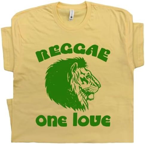 One Love Reggae Shirt Vintage Reggae Music T Shirt for Men Women Rasta Lion Shirts Bob Tee Band Sublime Marley Tshirt