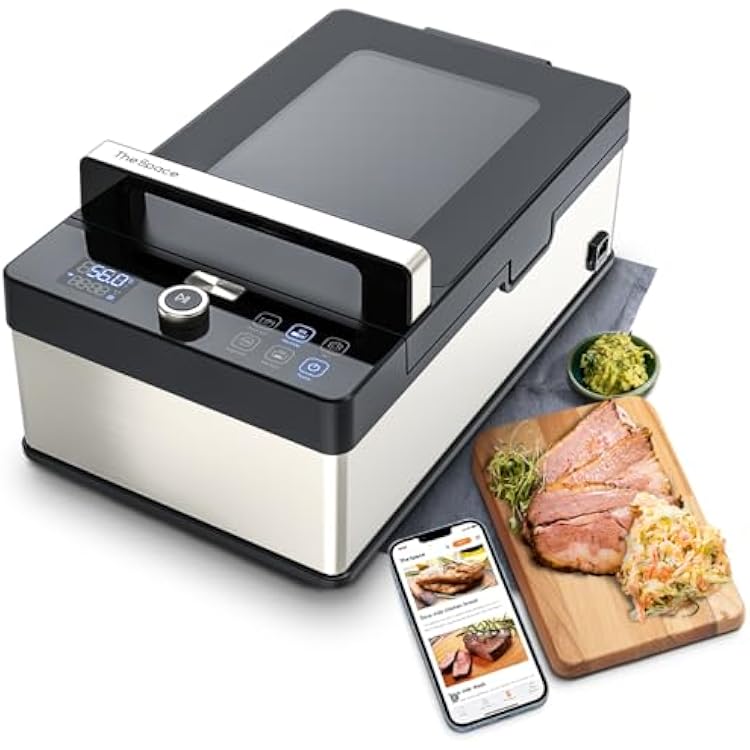 Vesta Precision Sous Vide Machine, Waterless & Bagless with 8.6L Container, All-in-One Sous Vide Cooker for Marinate, Sous Vide & Sear, Built-in Food Probe, App Control with RecipesTimerNotification