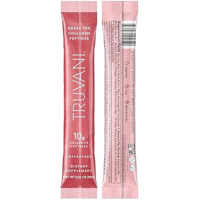 Truvani Hydrolyzed Collagen Peptides | Unflavored | 1 Serving | 10g Grass-Fed Collagen Protein Powder | Promotes Hair, Nail, Skin, and Joint Health | Keto | Gluten & Dairy Free | Women & Men