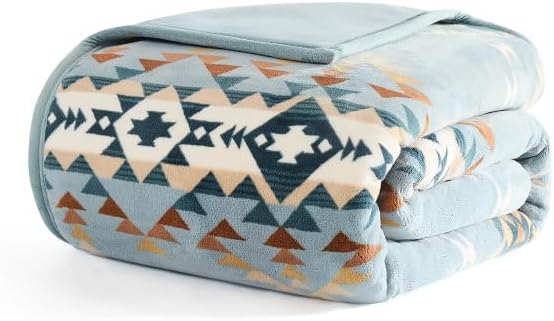 Pendleton Throw Blanket Soft Lightweight Decorative Blanket for Sofa, Couch, or Bed Cozy Fall Throw Blanket for Living Room or Bedroom Decor and Gifts for Women, 50" x 70" (Blue Multi)