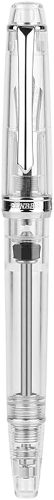 erofa NEW PENBBS 268 Vacuum Filling Fully Transparent Fountain Pen Resin Iridium Fine Nib 0.5mm Fashion Writing Gift Pen Set