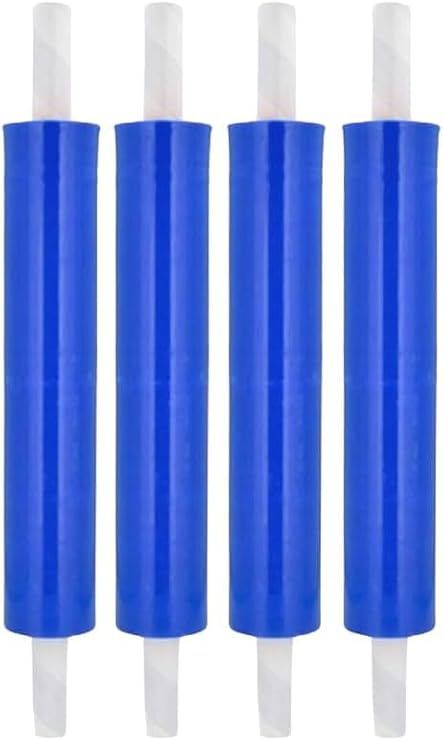 PSBM Dark Blue Plastic Stretch Wrap with Handles 20" x 1000' 80 GA 4 Rolls