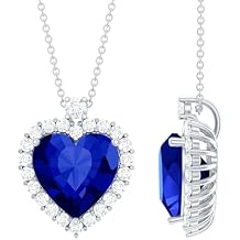 Certified 5.5 Carat Lab Grown Gemstone Heart Necklace With Silver Chain - Gift For Special Occasions