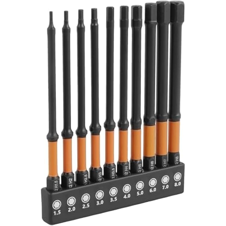 1020Pcs Impact Hex Head Allen Wrench Drill Bit Set Metric and SAE S2 Alloy Steel Hex Bit Set with Magnetic Tips 14inch Quick Release Hex Shank Screw Driver Drill Bit for Repair