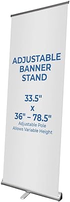 USCutter Premium 33.5in Retractable Roll Up Banner Stand with Carry Case