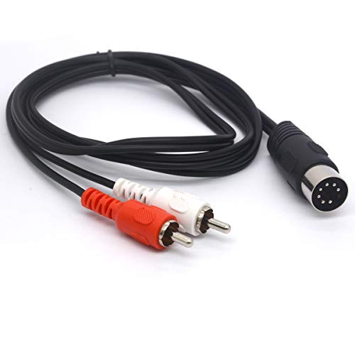 7 Pin DIN Male to Dual RCA Male Cable Audio Adapter Lead Connects CD Player, DVD, Phono, LD AUX Port to Bang Olufsen 1 Meter