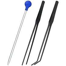 Weewooday 3 Pieces Axolotl Tank Accessories, Extra Long Tweezers for Aquarium, Coral Feeder Long Syringe, Fish Feeding Tongs Tweezers for Reef Roids Aquatic Plant Spider Snake Lizard