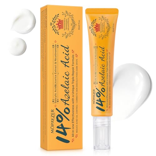 Azelaic Acid 14% for Face, Premium Acne Cream Reduces Dark Spots & Facial Redness, Azelaic Acid Serum with Salicylic Acid & Niacinamide for Acne Breakouts, Oil Control & Relieve Irritation, 1 Oz