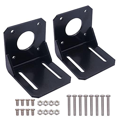 weideer 2Pcs 42mm Stepper Motor Mounting Bracket Alloy Steel L-Shape Fixed Seat for NEMA17 Stepper Motor with Screws and Nuts K-029-42