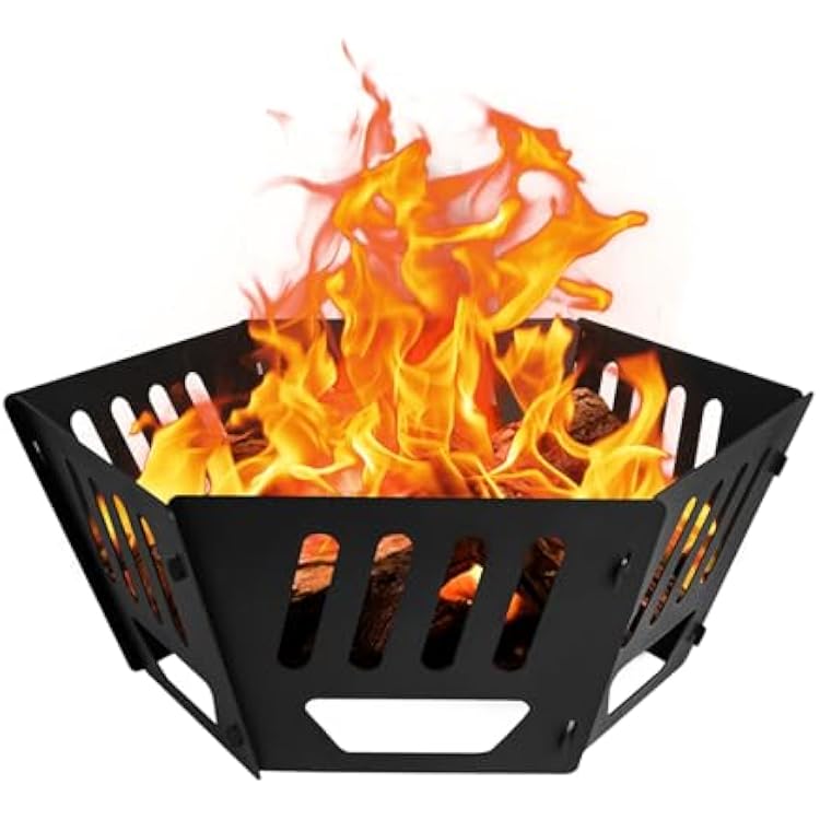 24-inch Fire Pit, Outdoor Portable Wood-Burning Fire Pit Log Stove Fireplace for Camping, Backyard, Garden Picnic Patio and Beach.  with A Carry Bag
