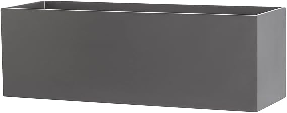 Belmont Rectangle Fiberglass Planter Box, Grey, L:48" x W:18" x H:20"