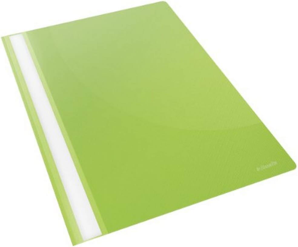 Esselte A4 Plastic Report Files, 1x Pack of 25 Pieces Esselte A4 Plastic Report Files, 160 Sheet Capacity, VIVIDA Green, VIVIDA Range, 28317