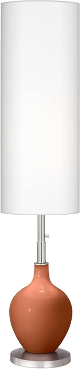 Color + Plus OVO 60" High Modern Glass Robust Orange Floor Lamp
