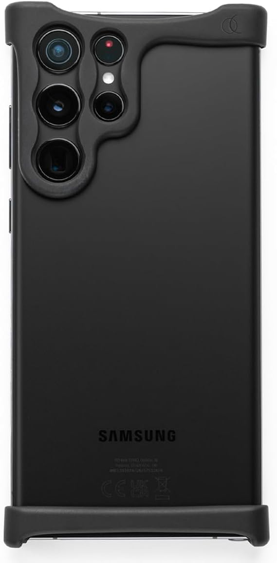 Arc Pulse Designed for Samsung Galaxy S22 Ultra Phone Case (2023), Minimalist Protective Shock Absorption Aerospace Grade Aluminum Shells + Elastomer Inlays Easy Fit 6.1 inch Matte Black