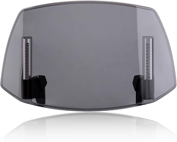 Motorcycle Windshield Extension Small Windshield Extender Adjustable Clip on Windscreen Spoiler Deflector Universal Fit (Smoke)
