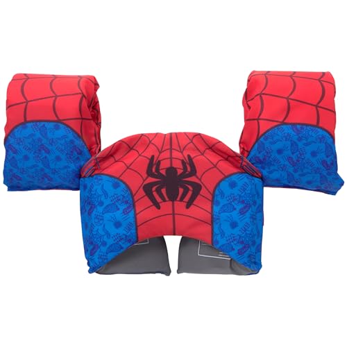SwimWays Marvel Spidey Swim Trainer, US Coast Guard Approved Life Vest Kids Swim Vest, Arm Floaties & Life Jackets for Kids 33-55 lbs, Spidey