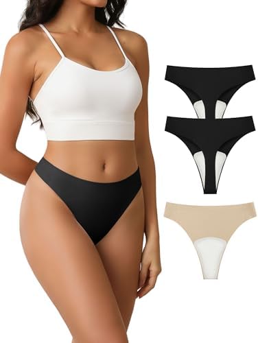 Camel Proof Underwear for Women Seamless Thongs with Camel Concealer Toe No Show Yoga Bikini Workout Panties