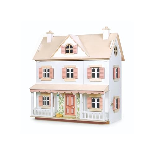 Tender Leaf Toys - Humming Bird House - Beautiful Large Wooden Colonial Style Doll House - Encourages Role-Play and Story Invention in Boys and Girls - Age 3