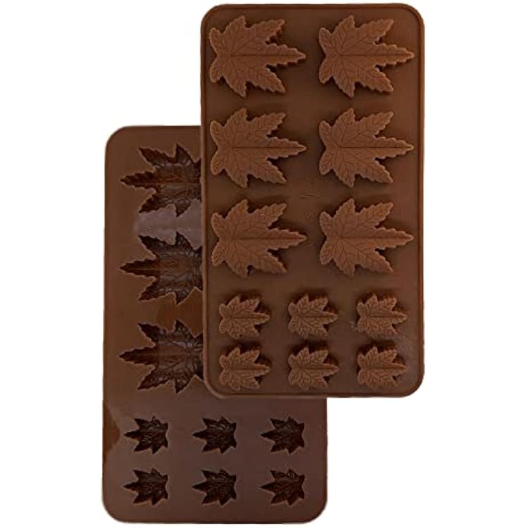 Gummy Fondant Silicone Leaf Mold, For Muffins Cookie Chocolate Candy Polymer Clay Edible 2 Brown Molds