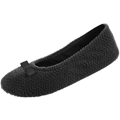 isotoner Womens Diamond Microterry Ballerina Slippers