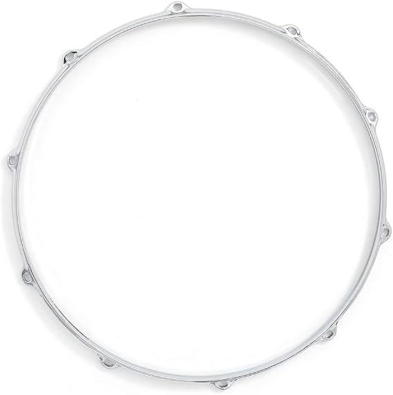 Gibraltar 14" 10-Lug Snare Side Drum Hoop, 2.3mm Heavy-Duty Chrome Plated Steel, Triple-Flanged Design, Clearer Tone and Stable Tuning, Fits Most Standard Snare Drum Bottoms (SC-1410SS)