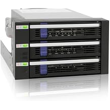 ICY DOCK 3 Bay 2.5/ 3.5in SATA/SAS Hard Drive SSD Hot Swap Backplane Enclosure in 2X 5.25 Bay | FatCage MB153SP-B