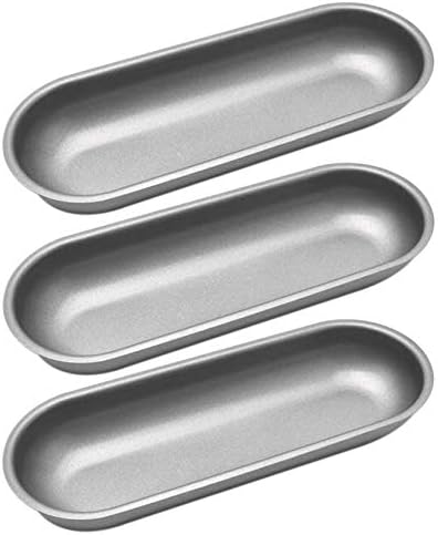 Hot Dog Mold Carbon Steel Sausage Molds Non Stick Bakeware Oval Hotdog Bun Baking Pan for DIY Homemade Bread Tool 3Pcs