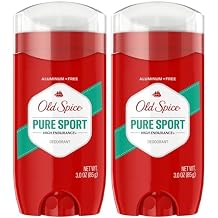 Old Spice Aluminum Free Deodorant for Men, High Endurance, 24/7 Lasting Freshness & Long Lasting Scent, 24/7 Advanced Sweat & Odor Protection, Pure Sport Scent, 3.0 oz (Pack of 2)