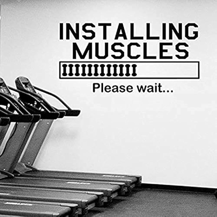 Motivational Fitness Quote Wall Decal Vinyl Art Sticker for Gym, Bodybuilding, Home Workout Room, Removable Sports Wall Mural AY976 Black, 42x85cm