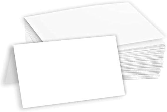 Hamilco White 80lb Cover Heavy 2.5x8 Tent Place Cards for Weddings (100PK)