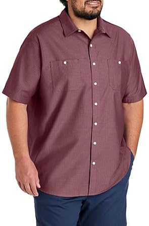 DXL Textured Solid Sport Shirt Windsor Wine 2XLT