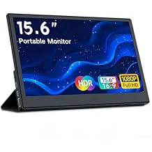 15.6 Inch Portable Monitor FHD 1080P IPS Ultra Slim External Display USB-C HDMI Plug and Play Travel Second Screen Compatible with Laptop Mac Phone Switch Game Console