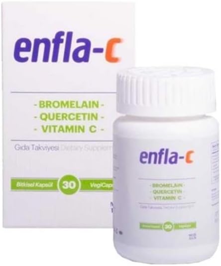Enfla C 30 Kapsül Sade Aroma İle Yetişkinler için Vitamin C, Bromelain Ve Quercetin İçerir