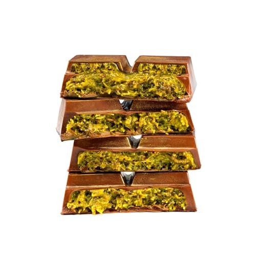 BARBEE Dubai Chocolate Bar 70% Pistachio, Crunchy Loaded Viral Knafeh Chocolate Bar with Pistachio Cream and Kataifi, 6.5 oz 190gr