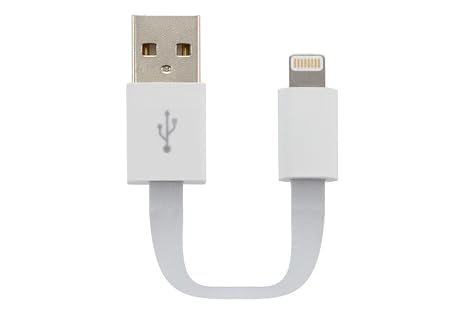 Moki Pocket Lightning SynCharge Cable 10cm/4in, White