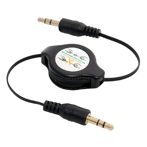 Retractable 3.5mm Gold Auxiliary Audio Extension Cable Male to Male