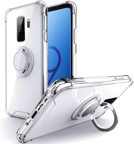 Silverback for Galaxy S9 Plus Case Clear with Ring Kickstand, Protective Shock -Absorbing Bumper Shockproof Phone Case for Samsung Galaxy S9 Plus -Clear