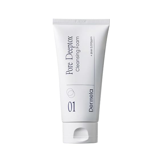 Pore Deeptox Cleansing Foam, Black Charcoal + BHA & Succinic Acid, One-Step Pore-Purifying Cleanser, 10-Weight Hyaluronic, 4.06 fl oz (120 mL) | Korean Face Wash for Oily & Sensitive Skin