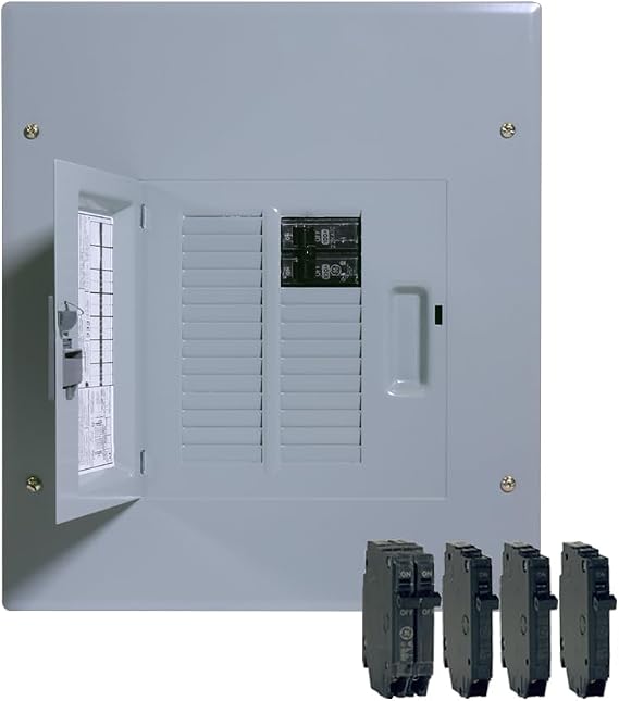 ABB TM1210CCUBK1 100A Main Breaker Load Center PowerMark Gold Indoor Panel 120240V AC, 12-Space, 22-Circuit, 22 kAIC Copper Bus Includes 3X 20A SP & 1x 30A DP Breakers FlushSurface Mount
