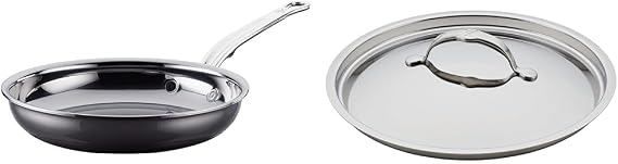 Hestan NanoBond Molecular Titanium Stainless Steel 8.5-Inch Skillet & 11-Inch Stainless Steel Lid Cookware Bundle