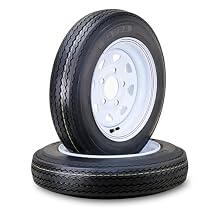 WANDA 4.80x12 Trailer Tire Wheel Assembly 4.80-12 6-Ply C 79M 5 Lug on 4.5" PCD White Spoke Rim,SET 2