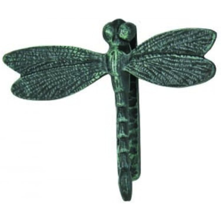 GSM Large Cast Iron Dragonfly Door Knocker with Verdigris Finish, Green, 8Lx7Tx2.2W