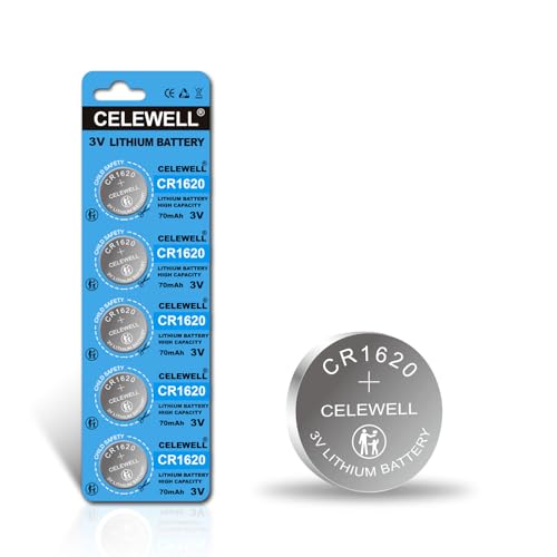 CR1620 5 Pack for Key Fob Tracker 70mAh 3V Lithium Battery