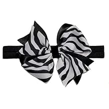 EmilyRose Couture Ribbon Twist Hair Bows (Small Headband, Black Zebra)