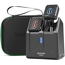 5.8Ghz Mini Wireless Guitar System with Portable Charging Case Wireless Transmitter and Receiver 4 Working Channel for Electric Guitar Digital Wind Instrument Wireless System Mini Device(Carbon Fiber)