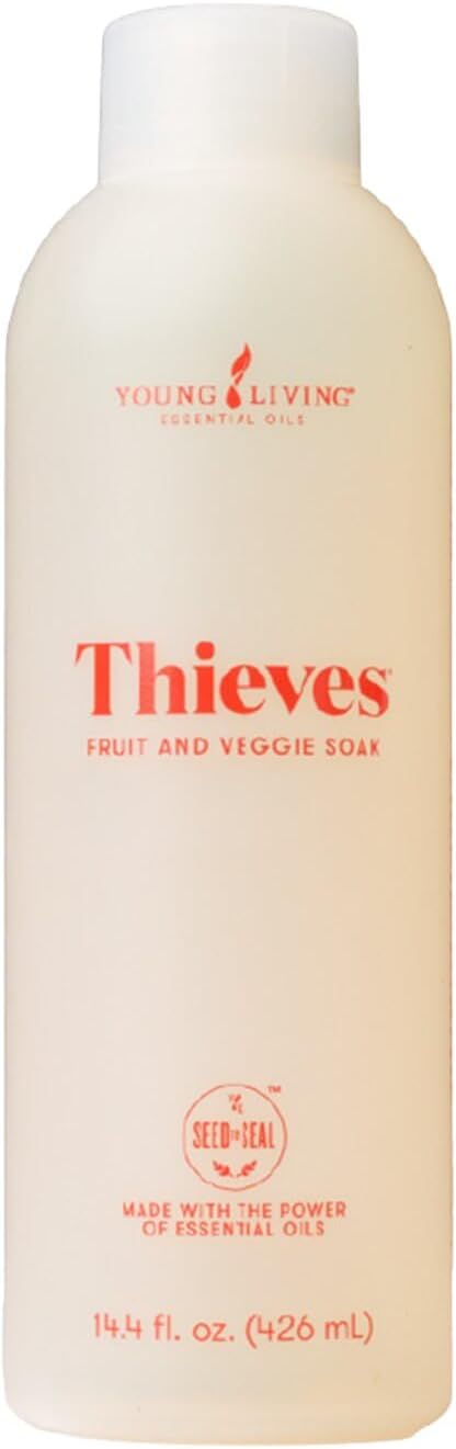 Young Living Thieves Fruit & Veggie Soak, 14.4 fl oz | Natural Home Care Cleanser | Gently Cleansing | Plant-Based | Infused with Water, Decyl Glucoside, Citric Acid, Sodium Citrate